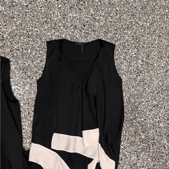 Revolve BCBGmaxazria bundle of 2 black house black and white Asymmetrical Top - Picture 7 of 7